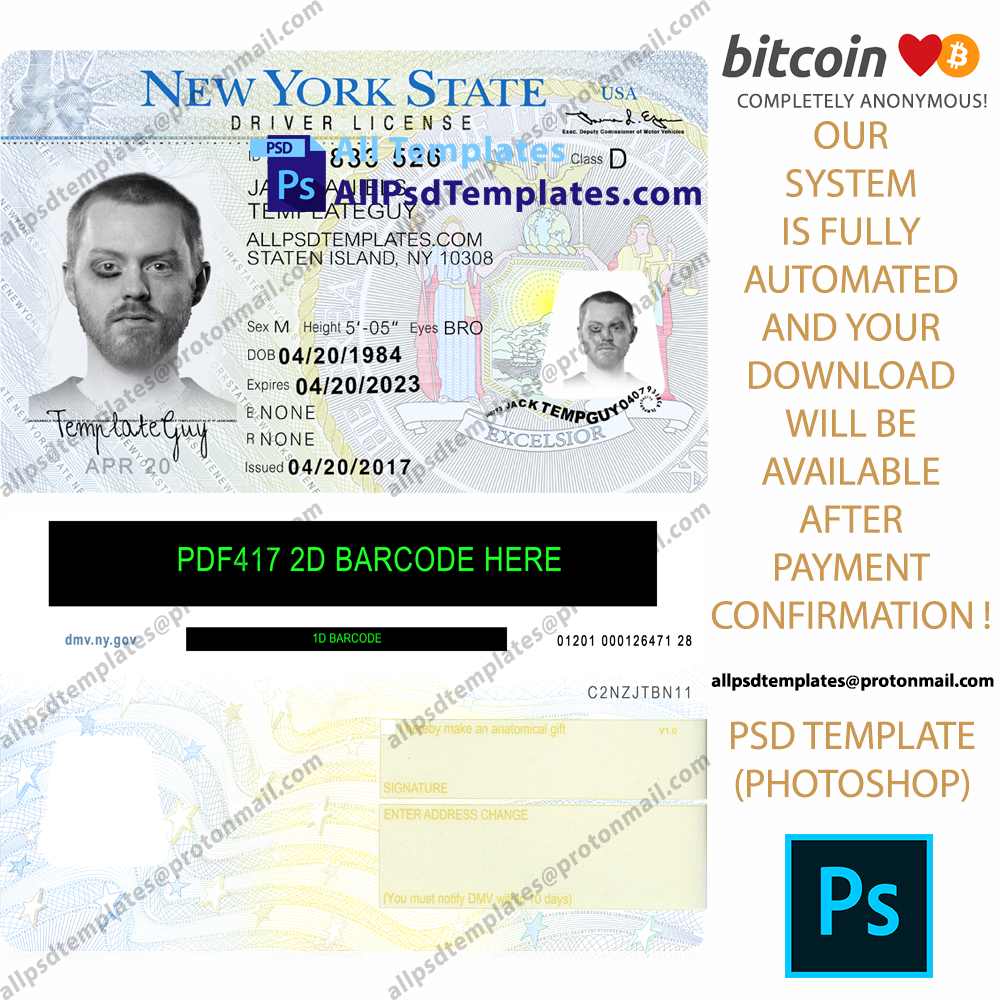 New York Driver License Template All Psd Templates
