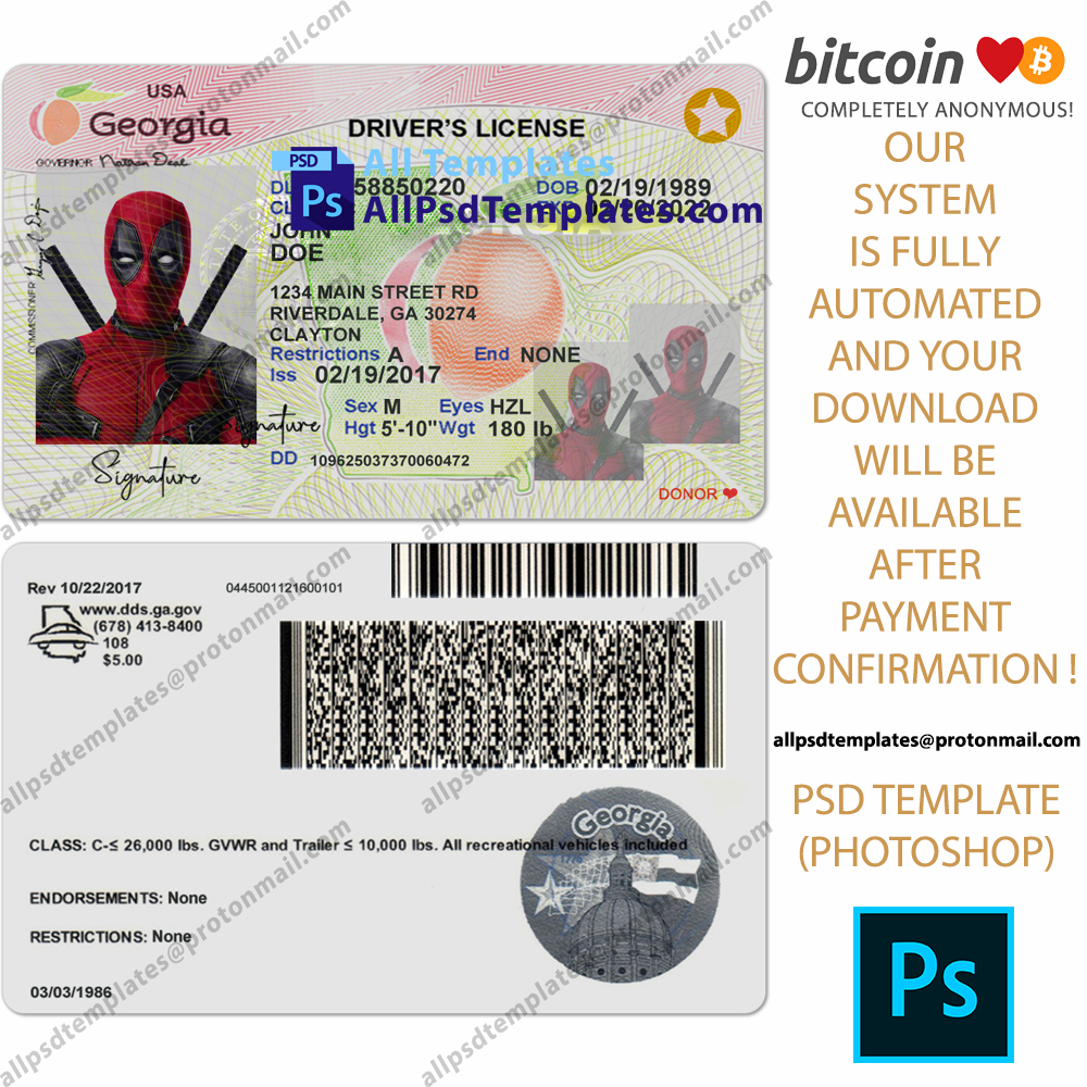 Driver License Template V1 ALL PSD TEMPLATES